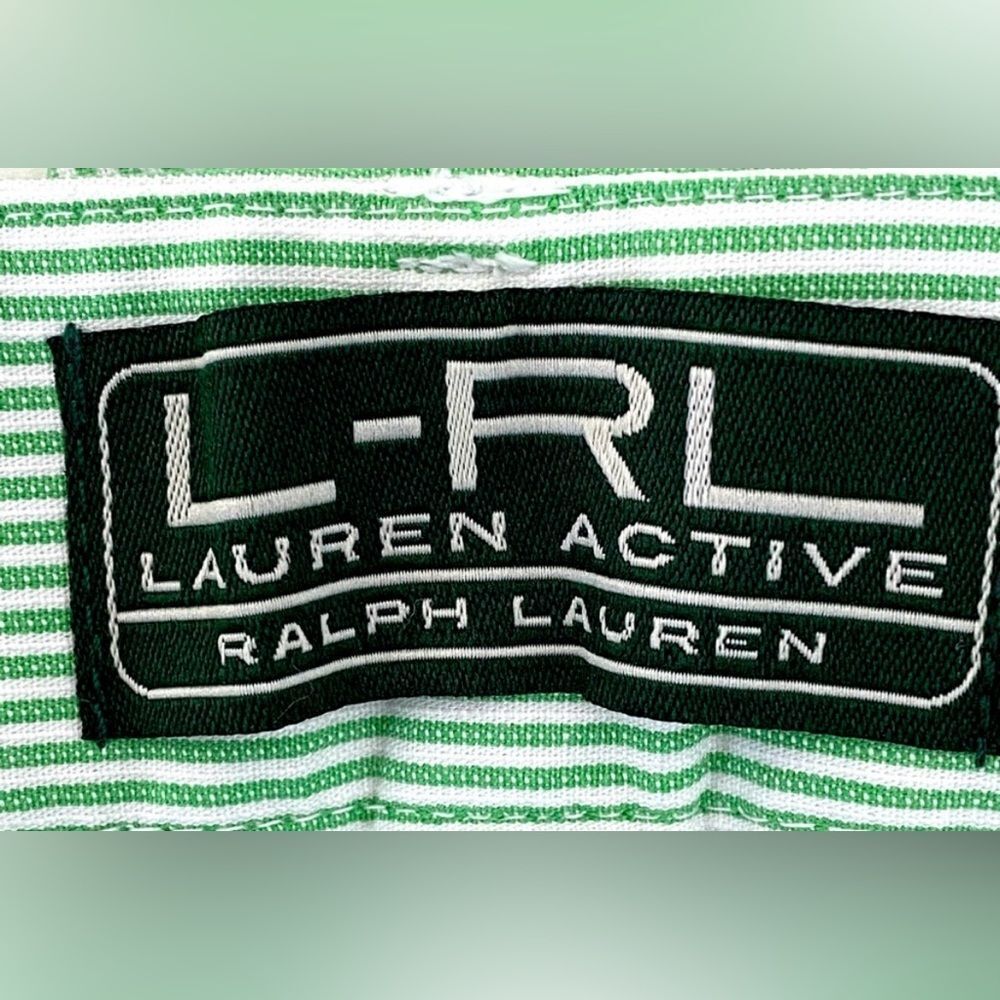 L-RL RALPH LAUREN GREEN AND WHITE STRIPE SHORTS WOMENS SIZE 6​ - Picture 8 of 8